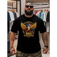 thumbnail image 1 of Patriotic American Eagle USA Flag 250 Years Strong Men's Graphic T-Shirt Retro Vintage Style Short Sleeve Tee, 1 of 6