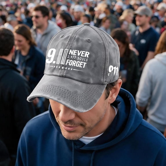 Patriotic American Flag 9/11 Memorial Hat 25th Anniversary We Will Never Forget 2001-2026 Vintage Washed Cotton Baseball Cap for Men Women