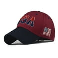 thumbnail image 1 of Patriotic American Flag Baseball Cap - Embroidered Unisex Hat for Outdoor Events (Bold & Durable) Under 5$, Yubnlvae Male Female Neutral America Flag Embroidery Caps , Wine, One Size, 1 of 3