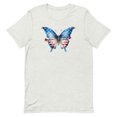 thumbnail image 1 of Patriotic American Flag Butterfly Design Shirt (Ash, S), 1 of 1