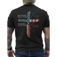 thumbnail image 1 of Patriotic American Flag Cross T-Shirt for Men Retro Christian Faith Graphic Tee Stand for the Flag Kneel for the Cross Vintage Short Sleeve Cotton Top, 1 of 6
