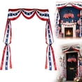 thumbnail image 1 of Patriotic American Flag Door Swag,55.12X32.28inch Red White Blue Star Print Fabric Bunting, 4th of July Independence Day Memorial Day Porch Window Decoration, 1 of 7