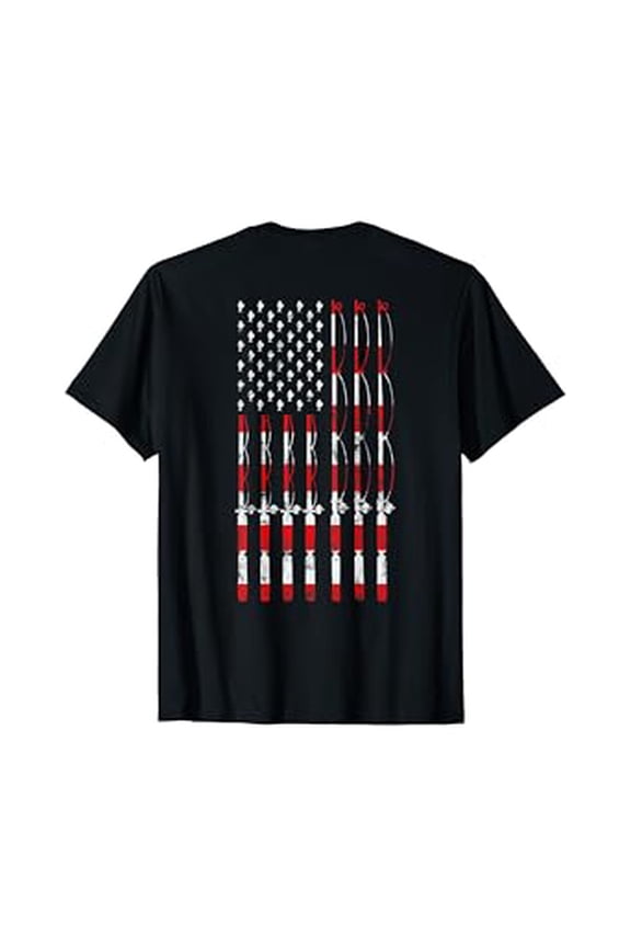 Patriotic American Flag Fishing T-Shirt - Perfect Gift for Fishing Enthusiasts