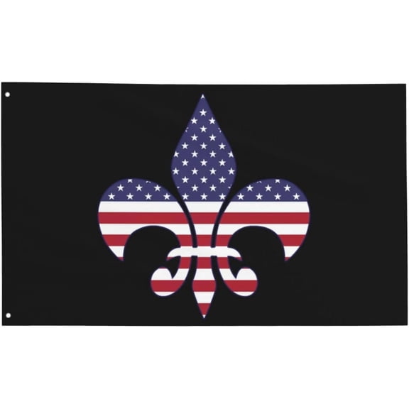 Patriotic American Flag Fleur De Lis Gifts For Women Men Flag 3 x 5 ft Banner Flags for Christmas New Year Holiday Party Garden Yard Wall Indoor Outdoor House Decor Mom Gifts from Daughter/Kids/Son