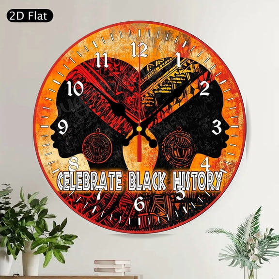 Patriotic American Flag Round Wall Clock Distressed Americana Silent Home Decor