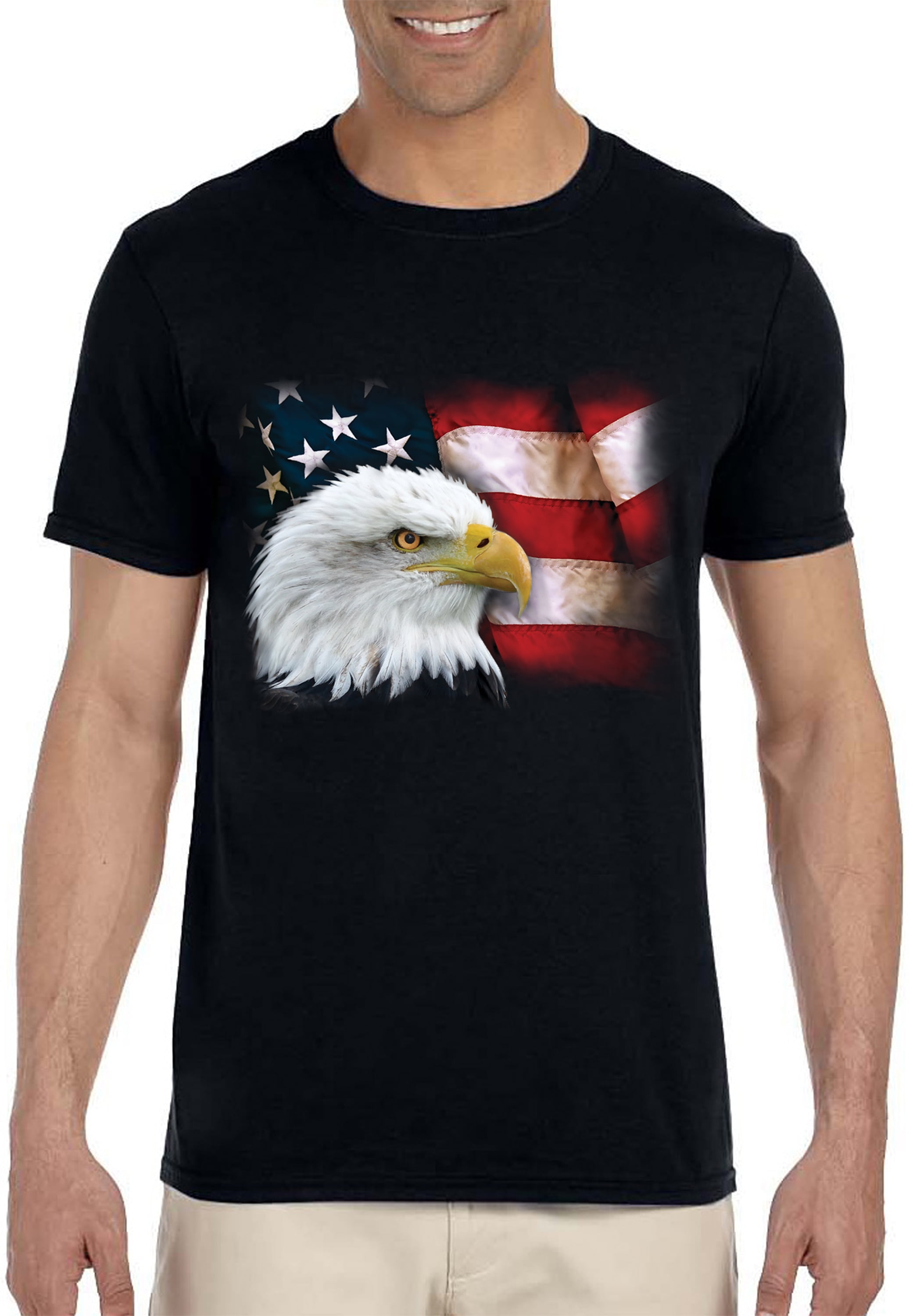 AMERICAN APPAREL MEN'S T-SHIRT SIZE 3XL BLACK AND WHITE POW AND AMERICAN  EAGLE