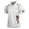 thumbnail image 1 of Short Sleeve Polo Shirts for Men Graphic Stretch Casual American Patriotic Raglan Golf for Men White M, 1 of 3
