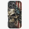 thumbnail image 1 of Patriotic American Flag Skeleton head Phone Case for iPhone 16 15 14 13 12 11 Pro Max M890365, 1 of 2