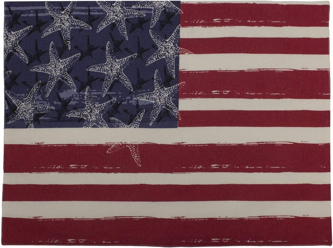 Drapeau Américain 50 étoiles 28x40 Pouces - Nylon Poly 100D - Manche Bleue - Pour Bateau