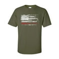 thumbnail image 1 of Patriotic American Flag Thin Red Line Firefighters Short Sleeve T-shirt-Military-small, 1 of 4