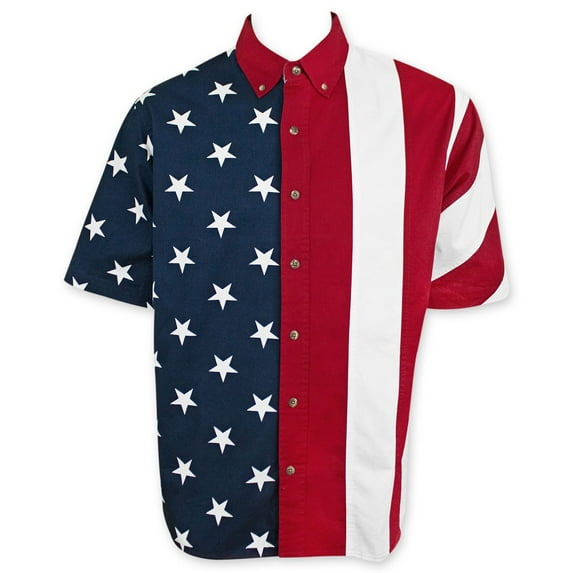 Patriotic American Flag USA Button Up Shirt - Extra Large