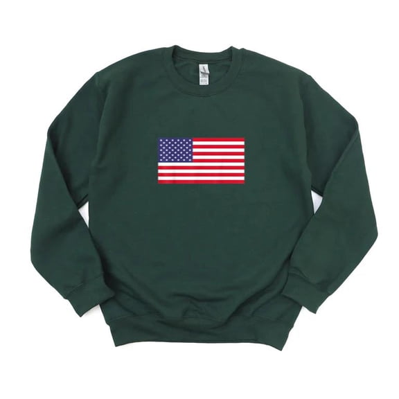 Patriotic American Flag USA Stars Stripes Pride For All Ages Graphic Art Sweatshirt Unisex, up to 5XL