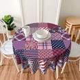 thumbnail image 1 of Patriotic American Plaid Round Tablecloth 60 Inch, Decorative Holiday Home Party Table Cloth for Kitchen Dining Picnic Table Cover, 1 of 6
