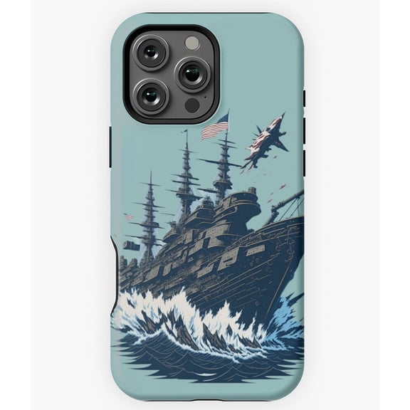 Patriotic American Ship Military Phone Case for iPhone 16 15 14 13 12 11 Pro Max