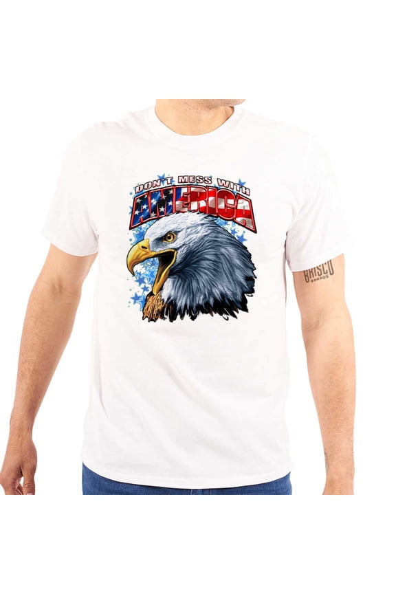 Don’t Mess With America Bald Eagle Plus Size Crewneck Graphic Tee Shirt Brisco Brands 3X