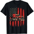 thumbnail image 1 of Patriotic American Trucker Graphic T-Shirt for Semi Truck Driver Enthusiasts, 1 of 5