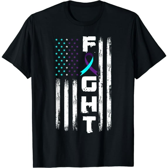 Patriotic American US Flag Suicide Prevention Awareness T-Shirt