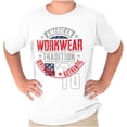 thumbnail image 1 of Patriotic American Workwear Tradition Crewneck T Shirts Boy Girl Teen Brisco Brands S, 1 of 6