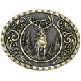 thumbnail image 1 of Patriotic American flag Elk Deer Norse Viking Deer Head Punk Rodeo Deer Western Cowboy Belt Buckle Deer Belt Buckle for Men, 1 of 9