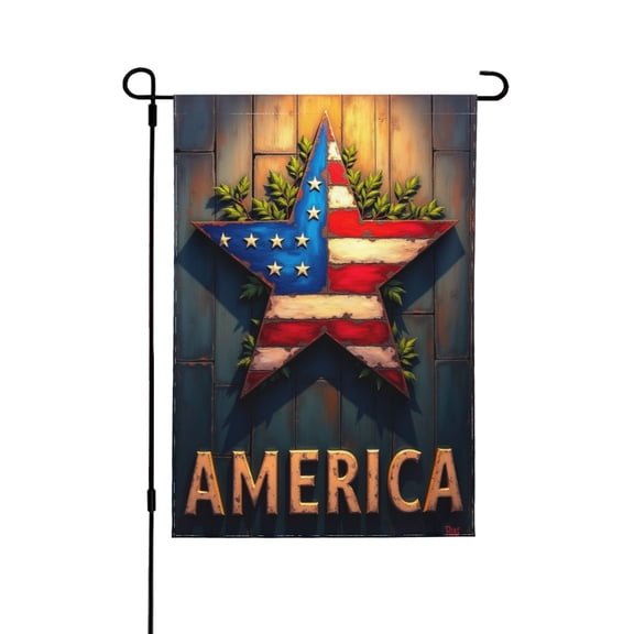 Patriotic Americana Star Garden Flag DoubleSided 12x18 Inch Outdoor Yard Flag Rustic American Flag Decor For Home Porch Garden And Patio WeatherResistant & Fade Resistant