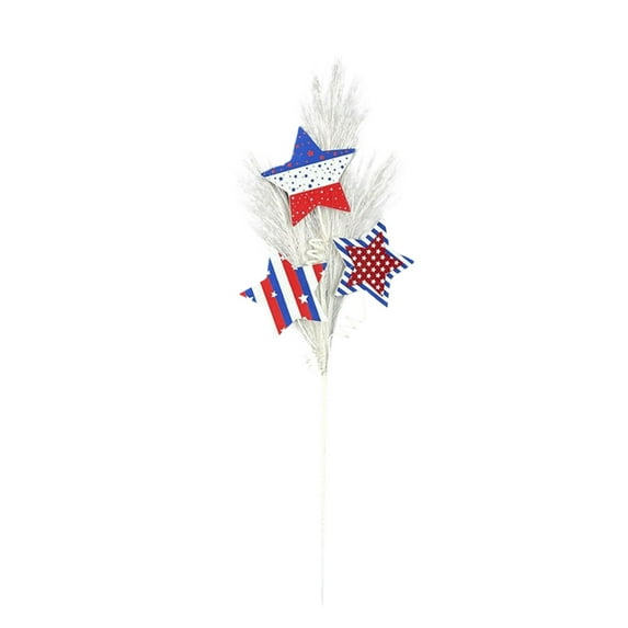 Patriotic Artificial Berry Branches 17.7" - Red White Blue Plastic Berry Stems for 4th of July/Independence Day Decor (Bendable Memorial Day Centerpiece)