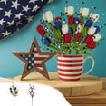 thumbnail image 1 of Patriotic Artificial Berry Stem Picks White Blue Red Stars for 4th of July Independence Day, Pentagram Faux Berry Branches Decoration for Home Office Restaurant Vase Decor, 1 of 7