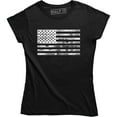 thumbnail image 1 of Patriotic Athletic Fit Distressed Grunge USA US Flag Womens T-Shirt, 1 of 4
