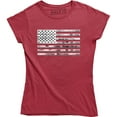 thumbnail image 1 of Patriotic Athletic Fit Distressed Grunge USA US Flag Womens T-Shirt, 1 of 4