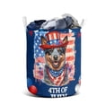 thumbnail image 1 of Patriotic Australian Cattle Dog Celebrates 4th of July Foldable Laundry Basket Heeler Lover Gifts Organizer Storage with Handles - 02009, 1 of 5