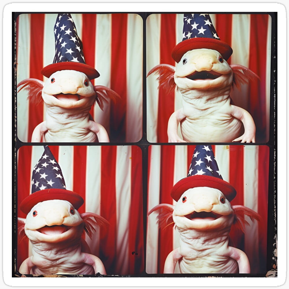 Patriotic Axolotl American Flag Hat 4Th Of July Cute Usa Design ...