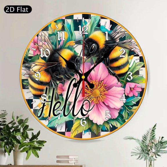 Patriotic Bald Eagle American Flag Round Wall Clock Silent Non-Ticking Home Decor