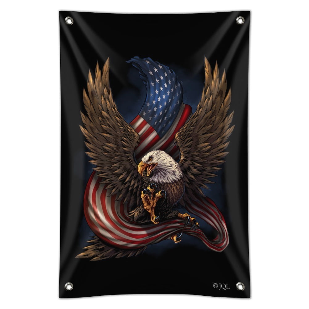 Patriotic Bald Eagle American USA Waving Flag Home Business Office Sign -  Walmart.com, image size:1001x1001