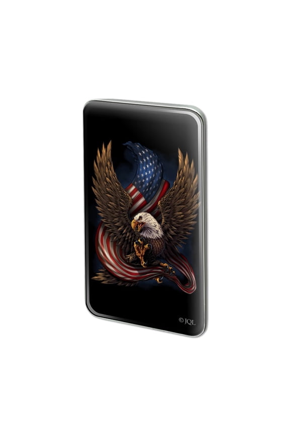 Patriotic Bald Eagle American USA Waving Flag Metal Rectangle Lapel Hat Pin Tie Tack Pinback