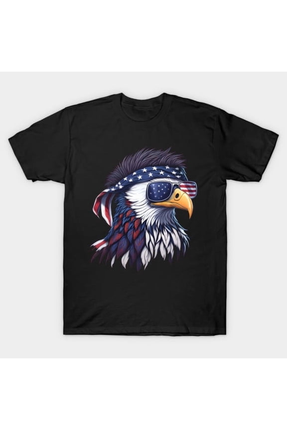 Patriotic Bald Eagle Mullet USA American Flag 4th of July Funny Merica Gift Unisex T-Shirt
