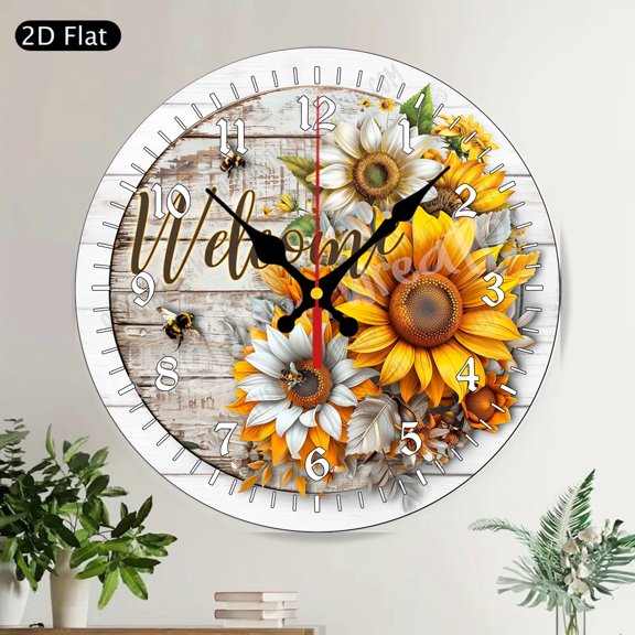 Patriotic Bald Eagle Uncle Sam Hat Round Wall Clock American Flag Rustic Farmhouse Silent Home Decor