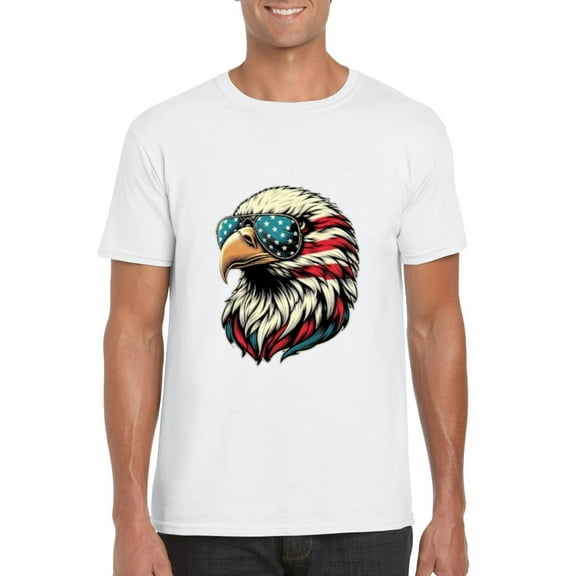 Patriotic Bald Eagle Usa Flag 4th Of July Bird Symbol T-Shirt, for men & women, up to size 5XL