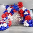 thumbnail image 1 of Patriotic Balloon Kit for July 4th Party – 120 Red White Blue Stars, 1 of 8