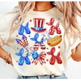 thumbnail image 1 of Patriotic Balloon Pup T-Shirt– Cute 4th of July Coquette Style with Dog, Bow and American Flag for Kids, 1 of 5