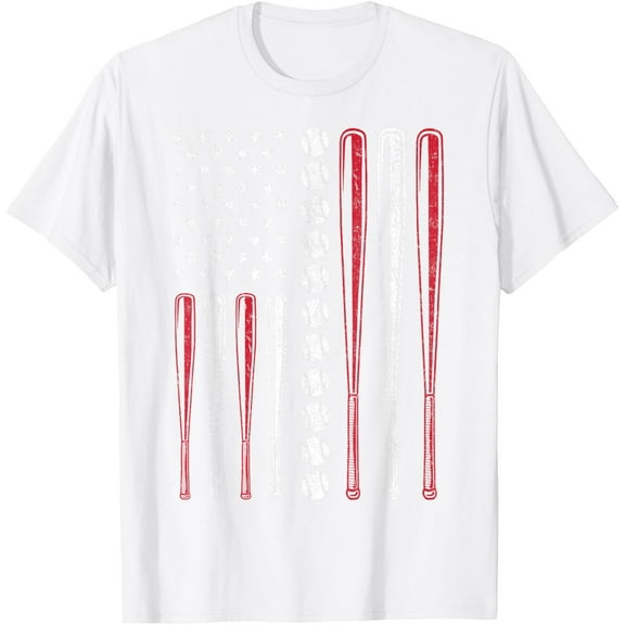 Patriotic Baseball 4th Of July Men USA American Flag Mens T-Shirt