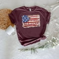 thumbnail image 1 of Patriotic Baseball Flag Shirt: 4th of July USA Sports Tee TSHIRT All Size S-5XL, 1 of 5