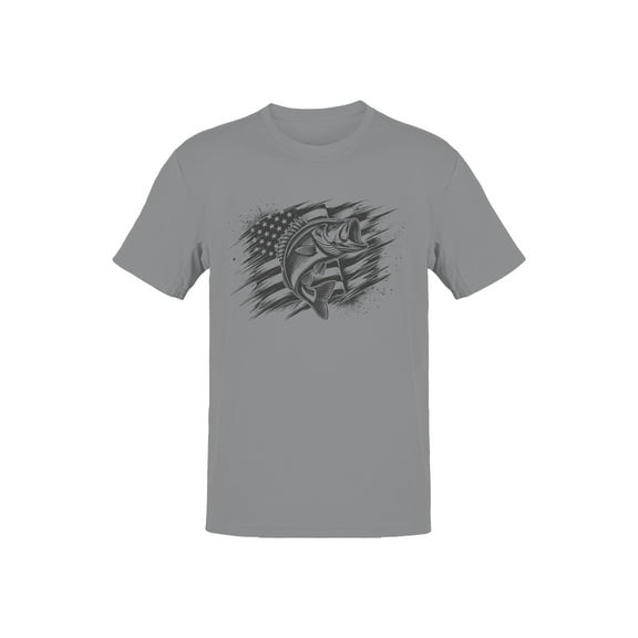 Patriotic Bass Fishing black and white Men's T-shirt