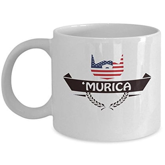 Patriotic 11 oz Coffee Mug - Great American Gift White Ceramic