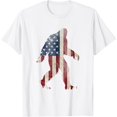 thumbnail image 1 of Patriotic Bigfoot 4th of July American Flag Funny Sasquatch T-Shirt, 1 of 2