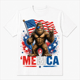 thumbnail image 1 of Patriotic Bigfoot American Flag Sunglasses Graphic T-Shirt for Men Women Funny Sasquatch USA Independence Day Tee 4th of July Gift Casual Short Sleeve Graphic Shirt, 1 of 9