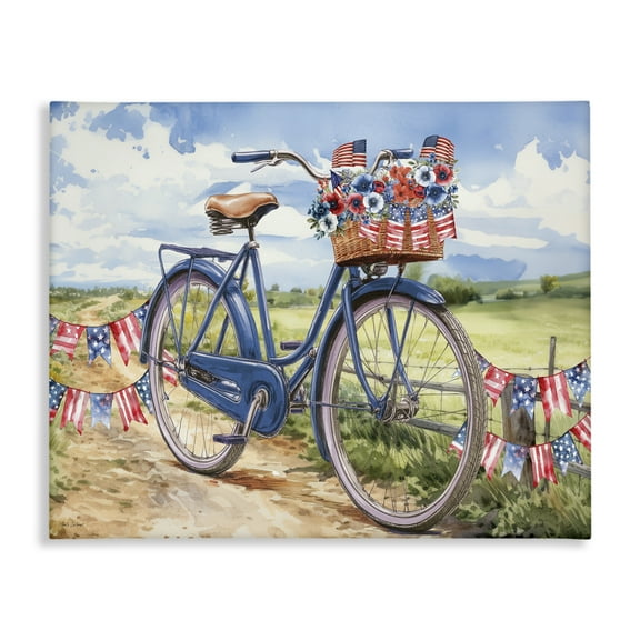 Stupell Industries Patriotic Bike & Banners Canvas Wall Art, design by Nicole DeCamp