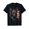 thumbnail image 1 of Patriotic Black German Shepherd American Flag Dog Gifts Tees T-Shirt, 1 of 5
