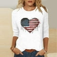 thumbnail image 1 of Patriotic Blouse Women 4th of July Womens Shirt Patriotic Womens Shirt Womens Fourth of July Shirt Women's Independence Day Printed 3/4 Sleeve Round Neck Pullover Fashionable Top, 1 of 5