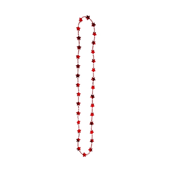 Patriotic Blue Star Beaded Necklace, 16in Metallic Star Necklace for 4th of July, Memorial Day & Independence Day Party Favors