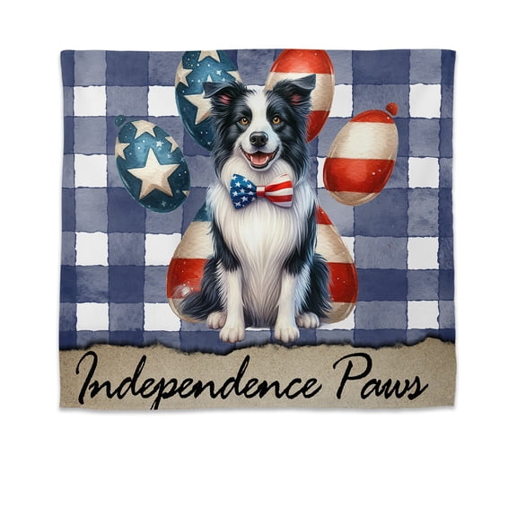 Patriotic Border Collie 4th of July Independence Paws Tapestry Borders Dog Lovers Gifts Idea Wall Hanging Backdrop Home Decor - 02010