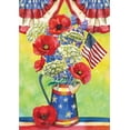 thumbnail image 1 of Patriotic Bouquet Summer Garden Flag Hydrangeas Poppy Yard Banner 12.5" x 18", 1 of 1